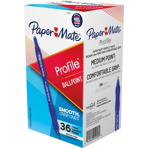 Paper Mate  Ballpoint Pen, 1.0mm Point, 1/4"Wx5-1/2"Lx1/4"H, 36/BX, BE