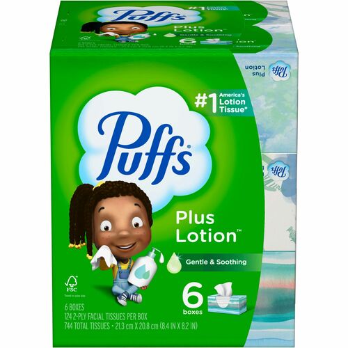 Procter & Gamble Commercial  Facial Tissue, w/ Lotion, 2-Ply,124/BX, 6BX/PK, WE