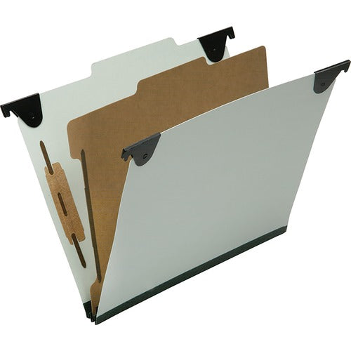 SKILCRAFT  Hanging File Folder,25 Pt,1 Div,1" Cap,Letter,10/BX,LGN