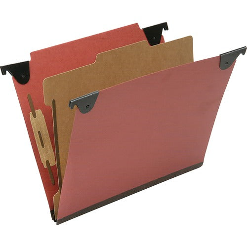 SKILCRAFT  Hanging File Folder,25 Pt,1 Div,2" Cap,Letter,10/BX,RD