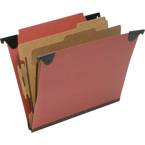 SKILCRAFT  Hanging File Folder,25 Pt,2 Div,2" Cap,Letter,10/BX,RD