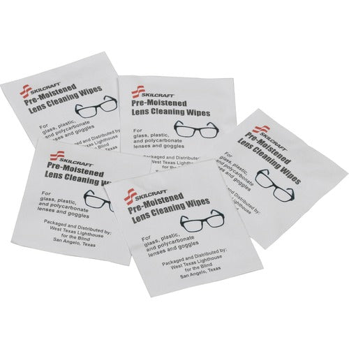 SKILCRAFT  Lens Wipes, Anti-Static, w/Dispenser Box, 5"x8", 100/BX, WE