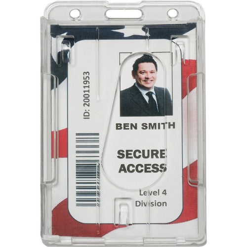 SKILCRAFT  ID Holder, 2-Card Cap, Vertical, 24/PK, Clear