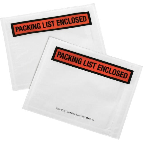SKILCRAFT  Packing List Envelopes, 4-1/2"x5-1/2", 100/PK, CL/OE/BK