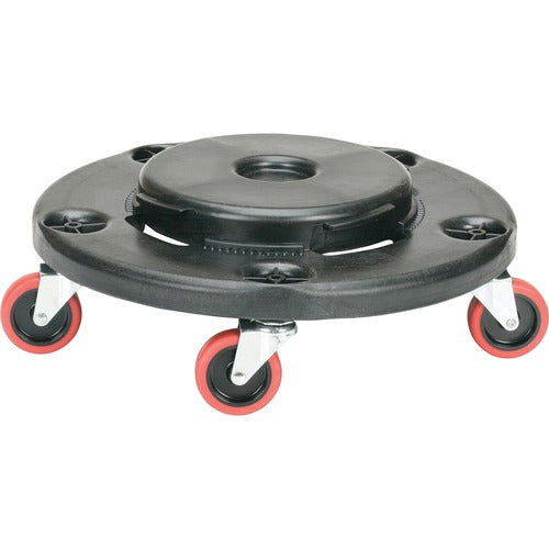 SKILCRAFT  Dolly,f/20-50 Gal Trash Cans,Quiet,17-3/4"Diax6",BK/RD