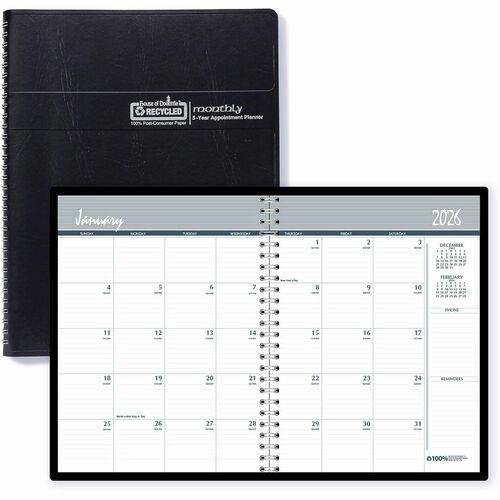 House Of Doolittle  Planning, Monthly,5 Years/62 Month,Dec-Jan,8-1/2"x11",Black-HOD262502