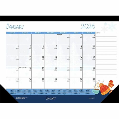 House Of Doolittle  Desk Pad, Seasonal, Mthly, 12 Mths, Jan-Dec, 18-1/2"x13", MI-HOD1396