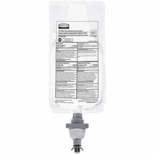 Rubbermaid Commercial Products  Hand Sanitizer, Foam, Alcohol-based, 1100ml, 4/CT, Clear