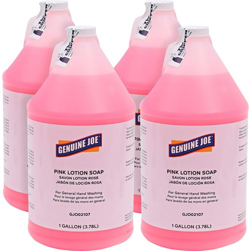 Genuine Joe  Hand Soap, Lotion, 1 Gallon, 4/CT, Pink-GJO02107CT