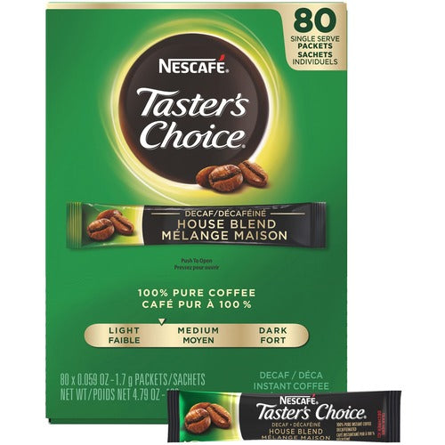 Nestle USA  Coffee, House Blend, Decaf, Sticks, 1.5 Gram, 80/BX, Brown