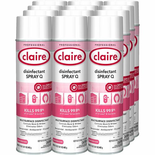 Claire Manufacturing Co  Disinfectant Spray, Country Fresh, 17 oz, 12/CT, Multi