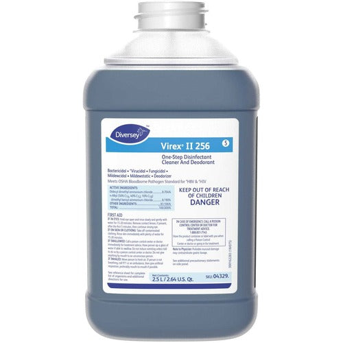 Diversey Care  Disinfectant Cleaner, Concentrate, 2.5 Liter, 2/CT, Blue-DVO04329