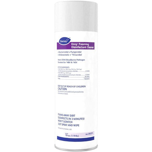 Diversey Care  Disinfectant Cleaner, Foaming, 19 oz, 12/CT, White-DVO04531