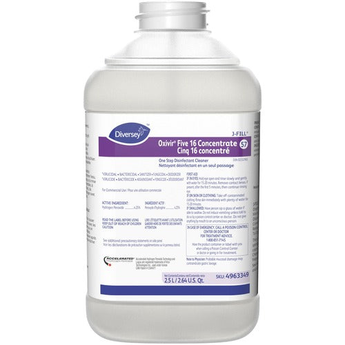 Diversey Care  Disinfectant Cleaner, Five 16, J-Fill, 2.5 Liter, 2/CT, CL-DVO4963331