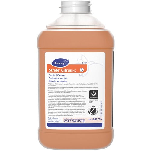 Diversey Care  Cleaner,Neutral pH,Citrus,Multipurpose,2.5 Liter,2/CT,Orange-DVO904716