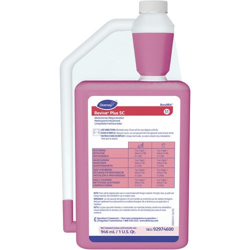 Diversey Care  Maintainer/Rejuvenator, Revive Plus, 32 oz, 6/CT, Red-DVO92974600