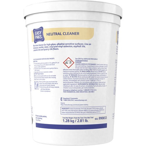 Diversey Care  Neutral Cleaner, EasyPaks, 0.5oz, 90/Tub, Orange-DVO990653