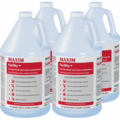 Midlab Inc  Disinfectant,Deodorizer,1-Step,Concentrate,1 Gal.,4/CT,Clear