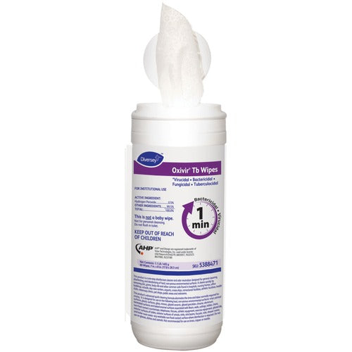 Diversey Care  Disinfectant Cleaner Wipes, Oxivir Tb, 60/Tub, 12/CT, WE-DVO5388471