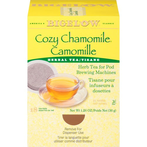Bigelow  Tea, Cozy Chamomile, Herbal, Pod, 18/BX, Yellow