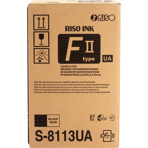Riso Kagaku Corporation  Ink Tubes, F II Type, Risograph EZ/RZ/SF5130, 2/CT, BK