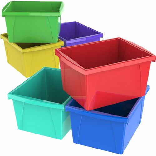 Storex Industries Corporation  Storage Bin, 4-Gallon, 11-1/4"Wx13-3/5"Lx7-9/10"H, Assorted