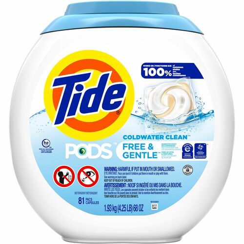 Procter & Gamble Commercial  Laundry Pods, 3-in-1, 81Pods/Tub, Spring Meadow, BE