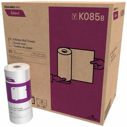 Cascades  PaperTowels,2Ply,Recycled,1.63"CoreDia,85Sh/Roll,30/CT,WE