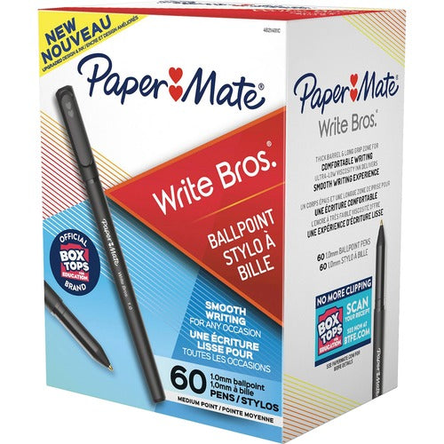 Paper Mate  Ballpoint Stick Pen, Medium Point, 60/BX, Black
