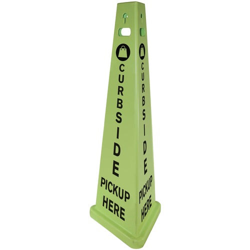 Impact Products  Curbside Pickup Sign, 3-Sided, 14-3/4"Base, 40"H, FLGN