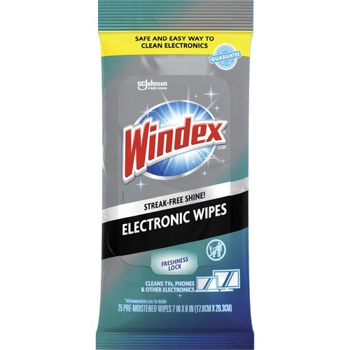 S.C. JOHNSON & SON, INC  Electronic Wipes, Pre-Moistened, 25 Wipes/Packet, 7"x8", WE