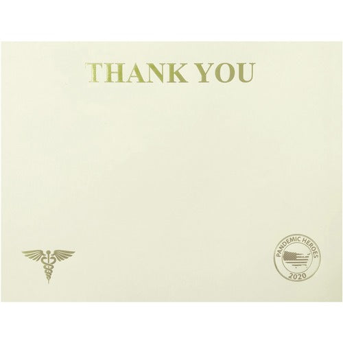 First Base Group  Certificate, Thank You, 8-1/2"Wx11"Lx3/10"H, 25/PK, Ivory-FST83720
