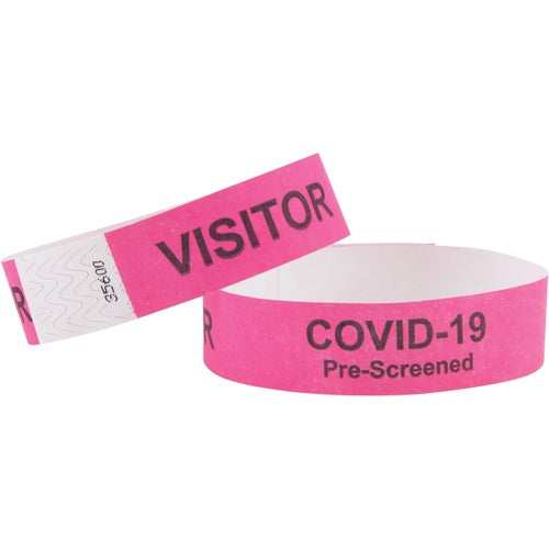 Advantus Corp.  Wristbands,Visitor,COVID Prescreened,3/4"x10",100/PK,PK