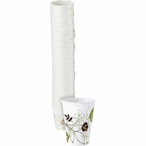Dixie Foods  Hot Cups, Polylined, 10oz, 50/PK, Pathways/White-DXE2340PATH