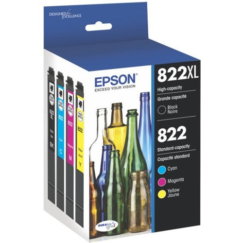 Epson  InkCartidge,f/WorkForcePro,822XL,1100PgBK,240PgCMY,4/PK-EPST822XLBCS