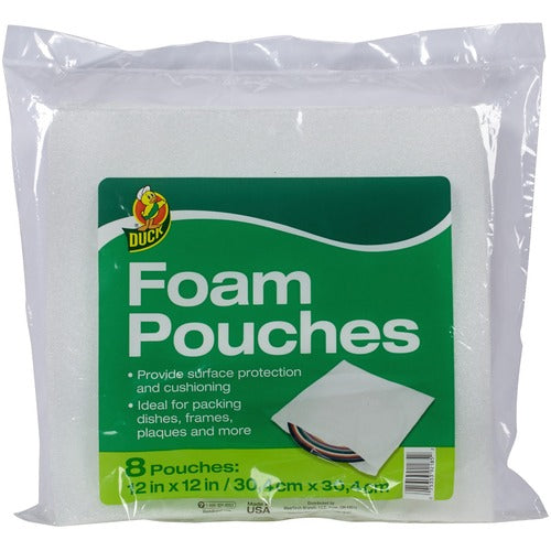 Duck Brand  Pouch, Foam, 12"x12", 8/PK, White-DUC284867