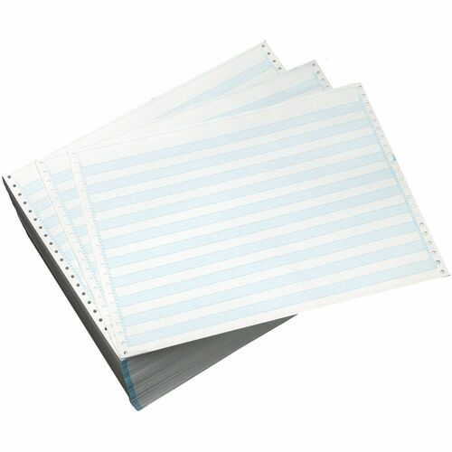 Domtar  Paper,20lb,Perforated,f/Reports,BlueBar,2700/BX,10/CT,White-DMR141207