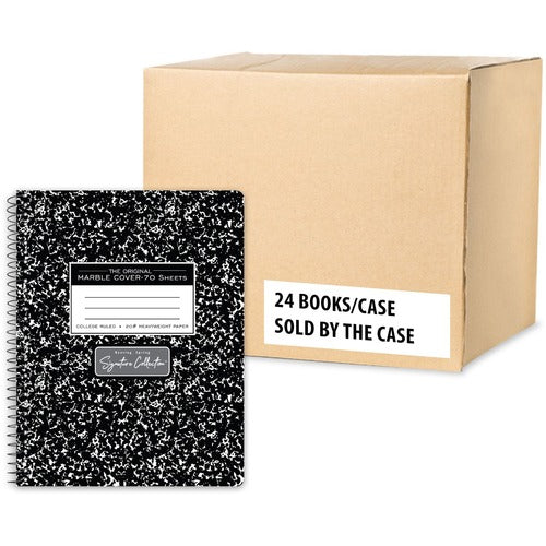 Roaring Spring Paper Products  Composition Book,College-Rld,70Sht,9-3/4"x7-1/2",24/CT,BK/WE