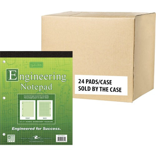 Roaring Spring Paper Products  Notepad,f/Engineers,3HP,5x5-Rld,20 lb,8-1/2"x11",24/CT,GN