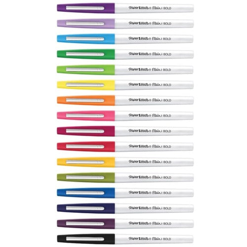 Paper Mate  Pen, Felt Tip, 5-3/4"Wx1"Lx7-3/5"H, 16/PK, Assorted