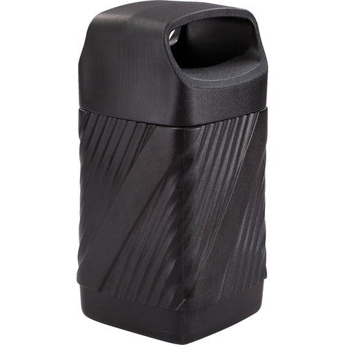 Safco  Receptacle,Closed Top,Removable Lid,18-1/4"x19-3/8"x38", BK