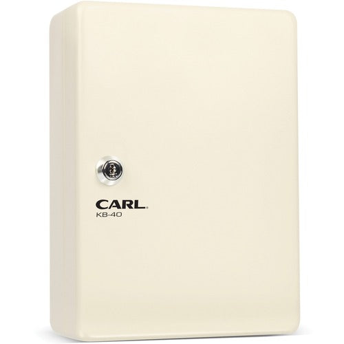 Carl Mfg  Key Cabinet, Security, 40 Key, 7"Wx10-3/10"Lx3-1/2"H, Ivory