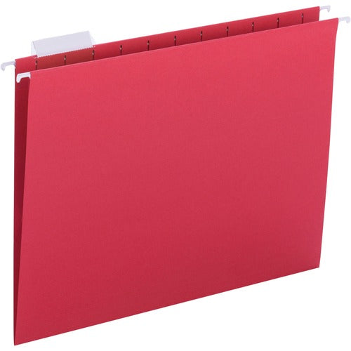 Business Source  File Folder, Hanging, 10-1/5"x13-3/10"x2-3/10", 25/BX, Red