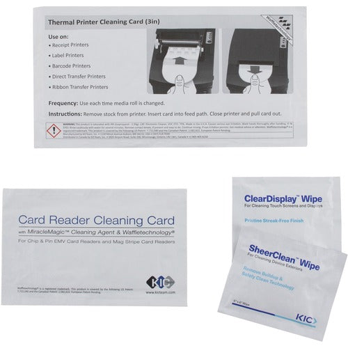 Read/Right  POS Thermal Printer Cleaning Kit, Single-Use, 3", Assorted