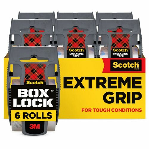 3M  Shipping Tape,w/Dispensers,Box Lock,1.88"x22.2 yd,6/PK,CL