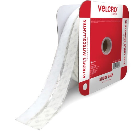 Velcro Industries  Fastener, Sticky Back Tape, 3/4"Wx50'Lx1/10"H, White