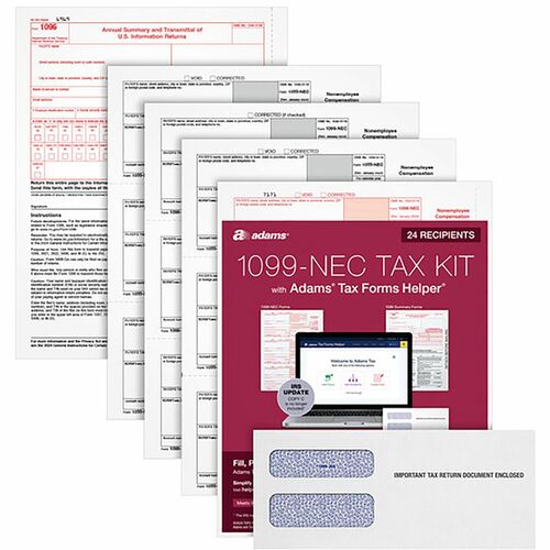 Tops  Tax Form, 1099-NEC, 8-1/2"Wx11"Lx3/5"H, 24/PK, White