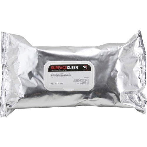 Read/Right  Cleaning Wipes, Foil Packet, 9"x10", 100/PK, WE