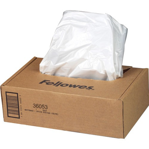 Fellowes  Shredder Bags, 9 Gal, F/99CI,90S, 15"x14"x30", 100/CT,CL-FEL36053