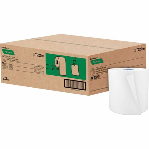 Cascades  Paper Towels,Chlorine-Free,Recycled,1-Ply,8"x1050',6RL/CT,WE